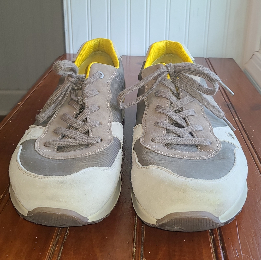 Ecco Taupe and Yellow Men's